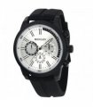 Henley Mens classy sporty Multi eye dials Large Silicone Watch Black/Silver H02227.1