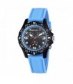Henley Ladies Round Matt black sports dial Blue Silicone Strap Watch H06182.6