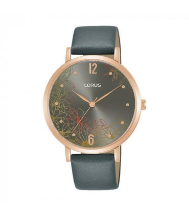 Lorus ladies gold tone carbon brown dial strap watch