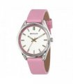 Henley Ladies Colourful Round silver tone case Pink Faux Leather Strap Watch H06185.5