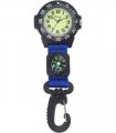 Ravel Mens Fashion Blue Nylon Clip-On Carabiner with Compass and Luminous Dial Analogue Watch