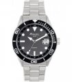 Ravel Mens Fashion Sports 42mm Round 5ATM Dated Dial Uni-Directional Bezel Silver Plated Bracelet Watch RPD-MB