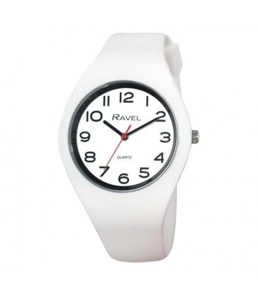 Ravel Unisex Large Comfort Fit White Silicone Watch R1804.44