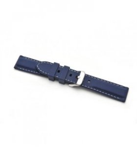 Blue Silicone White Stitch Watch Strap 8203/22