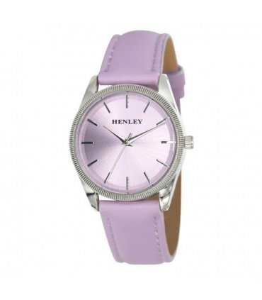 Henley Ladies Colourful Round Shape Pink Soft Faux Leather Strap Watch Lilal H06186.7