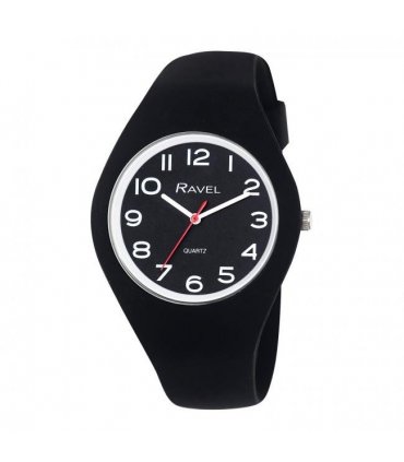 Ravel Unisex Large Comfort Fit Black Silicone Watch R1804.33