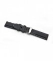 Black Silicone with White Stitch Watch Strap 8201/22