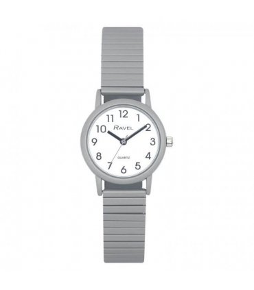 Ravel Unisex Mid Size Coloured Expander Bracelet Watch Pastel Grey