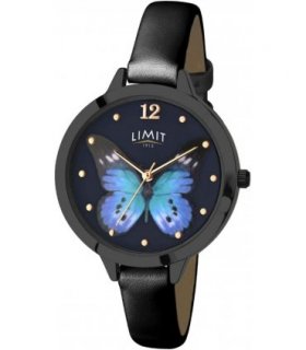 Limit Ladies Butterfly Black Strap Watch 6270