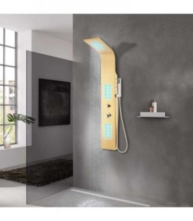 vidaXL Shower Panel System Stainless Steel 201 Gold Curved