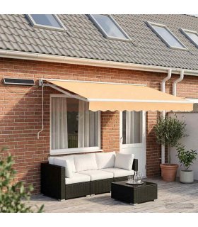 vidaXL Electric Retractable Awning Sand 5 x 3 m