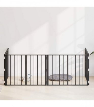 vidaXL Dog Gate 4 pcs Black 80 x 60 cm Galvanised Steel