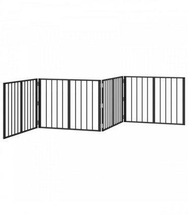 vidaXL Dog Gate 4 pcs Black 80 x 60 cm Galvanised Steel