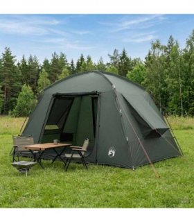vidaXL Cabin Tent with Roof Army Green 300 x 210 x 156 cm Polyester