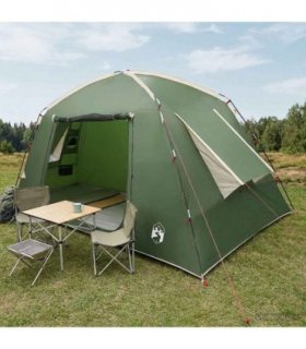 vidaXL Cabin Tent with Roof Green 300 x 210 x 156 cm Polyester