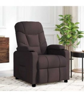 vidaXL Massage Chair Dark Brown Fabric