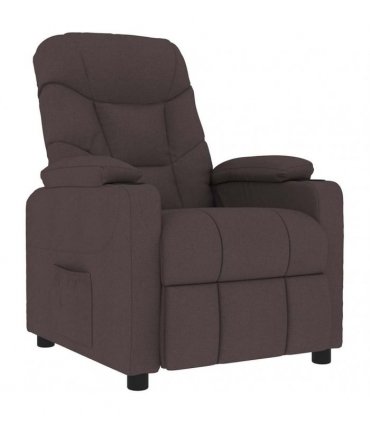 vidaXL Massage Chair Dark Brown Fabric