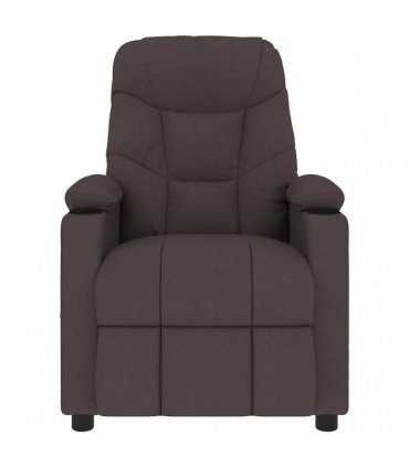 vidaXL Massage Chair Dark Brown Fabric