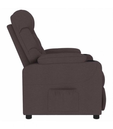 vidaXL Massage Chair Dark Brown Fabric