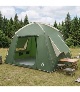 vidaXL Cabin Tent with Roof Green 210 x 210 x 138 cm Polyester