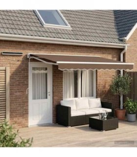 vidaXL Electric Retractable Awning Taupe 5 x 3 m