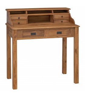 vidaXL Writing Desk Natural 89.5 x 49.5 x 100 cm Solid Teak Wood