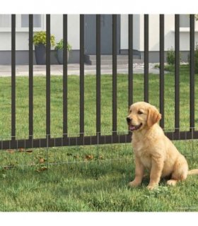 vidaXL Garden Fence with Stakes 48 pcs 35 x 30 cm Mesh Silver