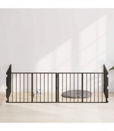 vidaXL Dog Gate 4 pcs Black 100 x 60 cm Galvanised Steel