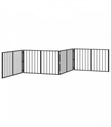 vidaXL Dog Gate 4 pcs Black 100 x 60 cm Galvanised Steel