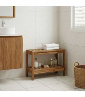 vidaXL Bathroom Side Table Natural 60 x 30 x 45 cm Solid Teak Wood