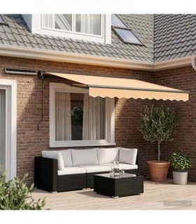 vidaXL Electric Retractable Awning Sand 3.5 x 2 m