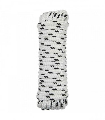 vidaXL Boat Rope 9 m 2 White and Black Polyester