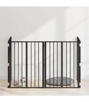 vidaXL Dog Gate 4 pcs Black 60 x 80 cm Galvanised Steel