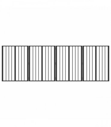 vidaXL Dog Gate 4 pcs Black 60 x 80 cm Galvanised Steel