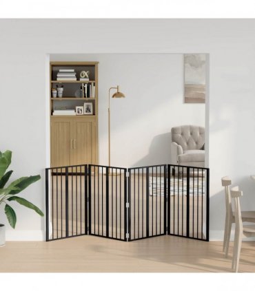 vidaXL Dog Gate 4 pcs Black 60 x 80 cm Galvanised Steel