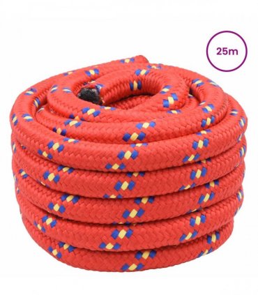 vidaXL Boat Rope 25 m 4 Red PP