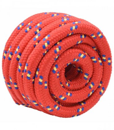 vidaXL Boat Rope 25 m 4 Red PP