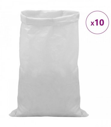 vidaXL Woven Sacks 10 pcs White 65 x 105 cm PP