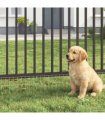 vidaXL Garden Fence Panel 24 pcs Galvanised Steel Silver