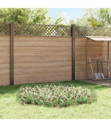 vidaXL Garden Fence Panel 24 pcs Galvanised Steel Silver