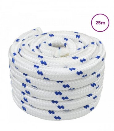 vidaXL Boat Rope 25 m 4 White and Blue PP
