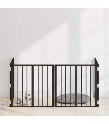 vidaXL Dog Gate 4 pcs Black 60 x 60 cm Galvanised Steel