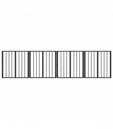 vidaXL Dog Gate 4 pcs Black 60 x 60 cm Galvanised Steel