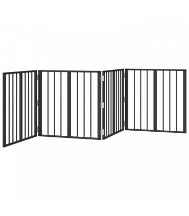 vidaXL Dog Gate 4 pcs Black 60 x 60 cm Galvanised Steel