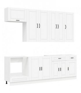 vidaXL Cabinet Set with Drawer with Shelf 8 pcs White Engineered Wood
