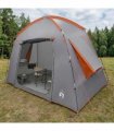 vidaXL Cabin Tent Grey and Orange 210 x 210 x 138 cm Polyester