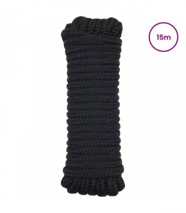 vidaXL Boat Rope 15 m 1 Black Polyester