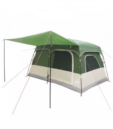 vidaXL Family Tent with Roof Green 320 x 210 x 180 cm Polyester