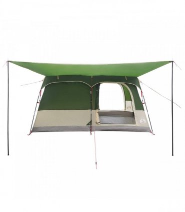 vidaXL Family Tent with Roof Green 320 x 210 x 180 cm Polyester