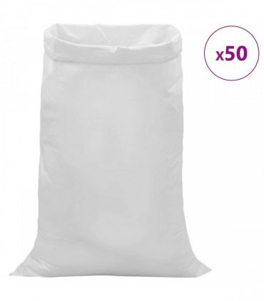 vidaXL Woven Sacks 50 pcs White 80 x 125 cm PP